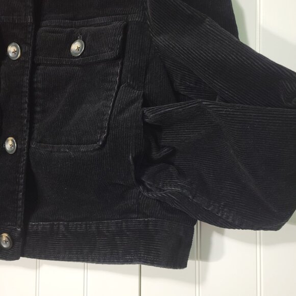 Boden Black Corduroy Cropped Friends Gilmore Y2k Dark Academia Trucker Jacket - Picture 6 of 12